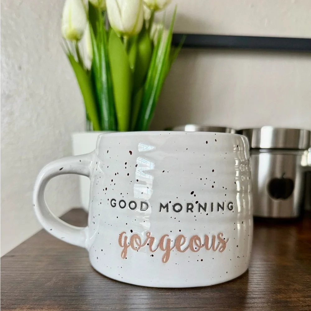 Good Morning Gorgeous Speckled Mug - Picture 2 of 3